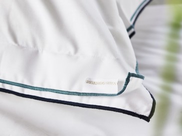 DESIGNERS GUILD Spannbettlaken ASTOR MIDNIGHT & AQUA, 90 x 200