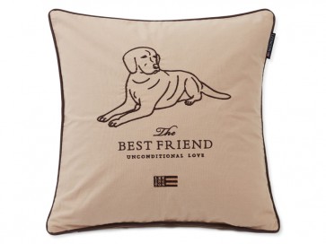 LEXINGTON Kissenhülle BEST FRIEND COTTON CANVAS PILLOW COVER, Beige, 50 x 50