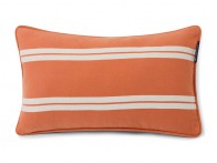 LEXINGTON Kissen SMALL SIDE STRIPED ORGANIC COTTON TWILL PILLOW, Peach Melon/White, 30 x 50
