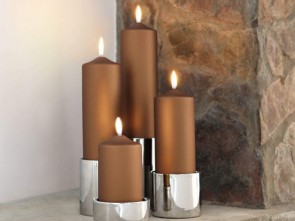 FINK LIVING Stumpenkerze CANDLE Metallic braun, 15 cm