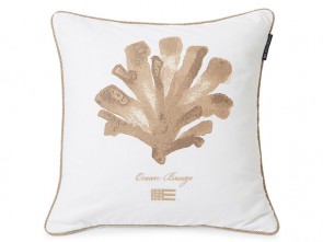 LEXINGTON Kissenhülle OCEAN TREASURES COTTON TWILL PILLOW COVER, Beige/White, 50 x 50