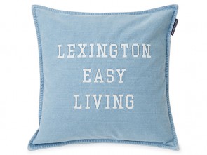 LEXINGTON Kissenhülle DENIM EASY LIVING COTTON PILLOW COVER, Denim Blue/White, 50 x 50