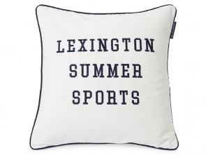 LEXINGTON Kissenhülle SUMMER SPORTS COTTON TWILL PILLOW COVER, White/Dark Blue, 50 x 50