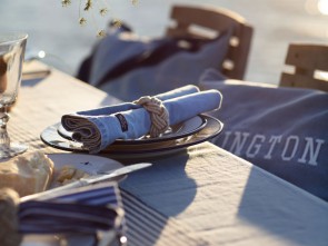 LEXINGTON Kissenhülle DENIM EASY LIVING COTTON PILLOW COVER, Denim Blue/White, 50 x 50