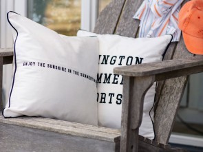 LEXINGTON Kissenhülle SUMMER SPORTS COTTON TWILL PILLOW COVER, White/Dark Blue, 50 x 50